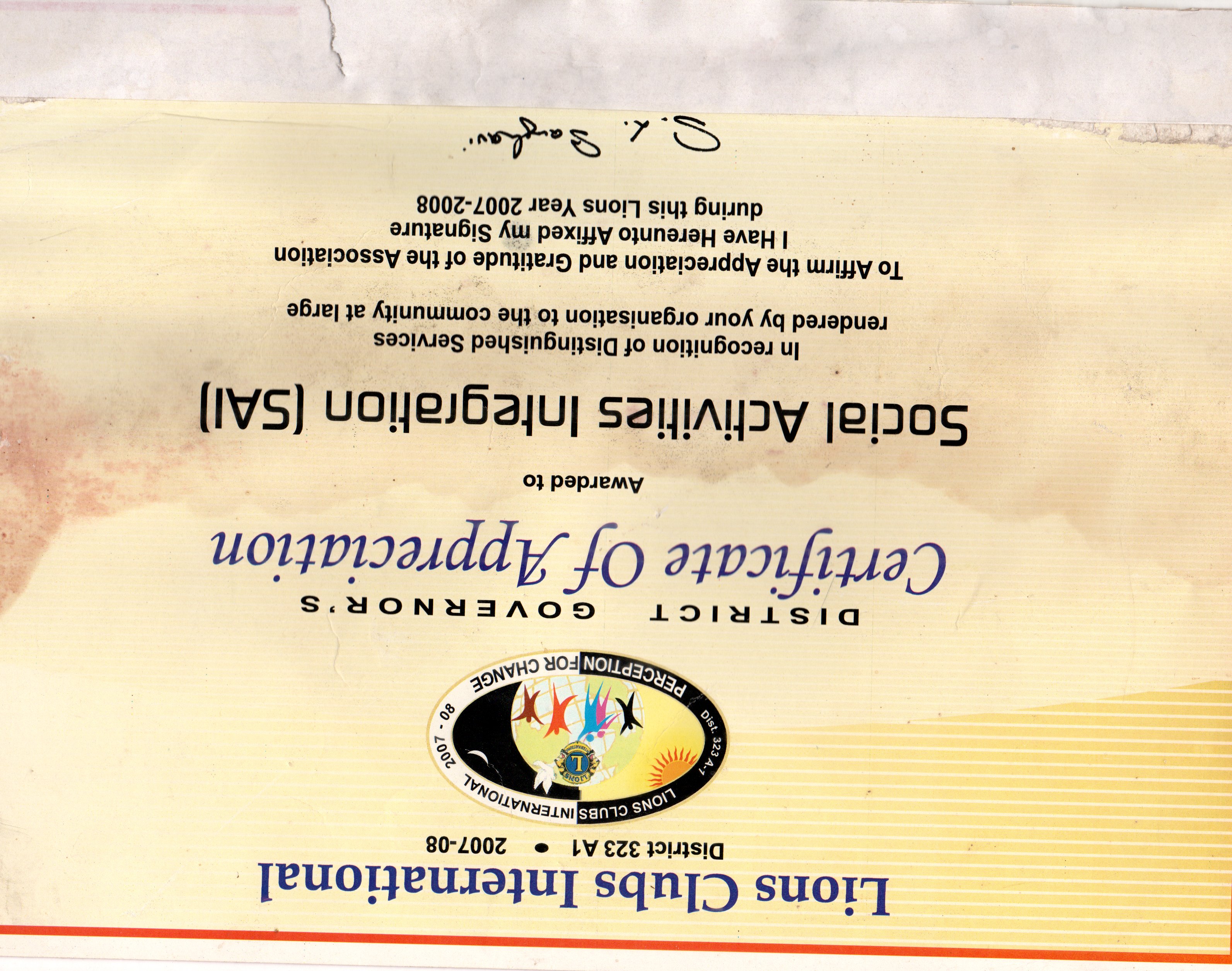 Lions Club International Award